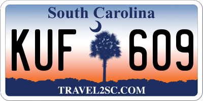 SC license plate KUF609