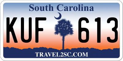 SC license plate KUF613