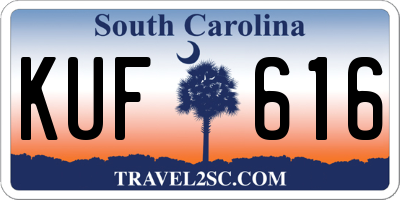 SC license plate KUF616