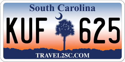 SC license plate KUF625