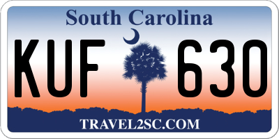 SC license plate KUF630
