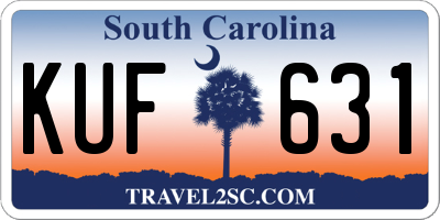 SC license plate KUF631