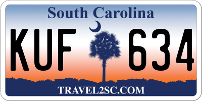 SC license plate KUF634