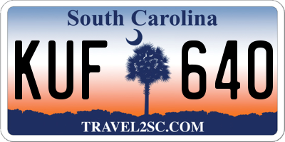 SC license plate KUF640