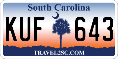 SC license plate KUF643