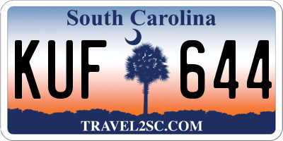 SC license plate KUF644