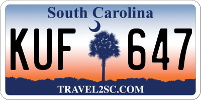 SC license plate KUF647