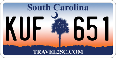 SC license plate KUF651