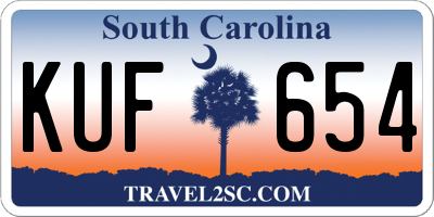 SC license plate KUF654