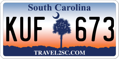 SC license plate KUF673