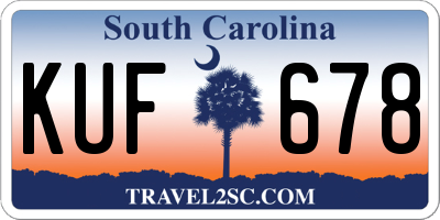 SC license plate KUF678