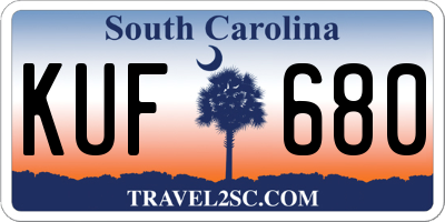 SC license plate KUF680