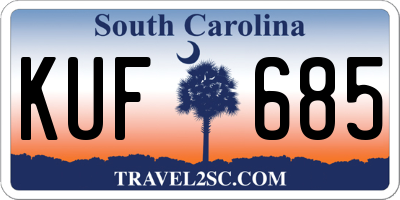 SC license plate KUF685