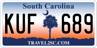 SC license plate KUF689