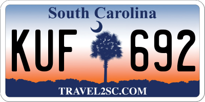 SC license plate KUF692