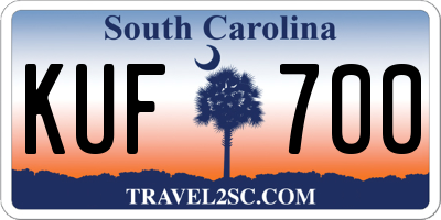 SC license plate KUF700