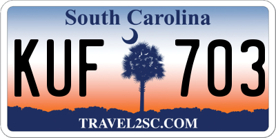 SC license plate KUF703