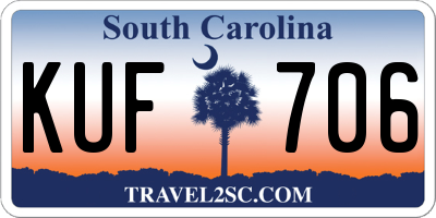 SC license plate KUF706