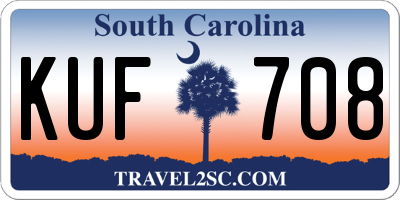 SC license plate KUF708