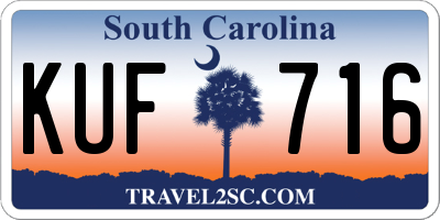 SC license plate KUF716