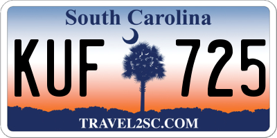 SC license plate KUF725