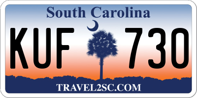 SC license plate KUF730