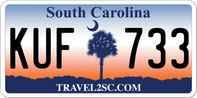 SC license plate KUF733