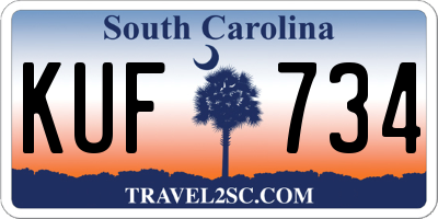 SC license plate KUF734