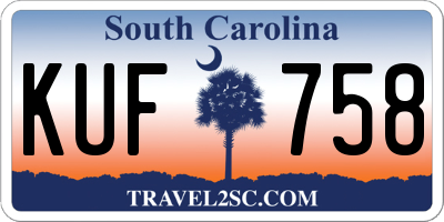 SC license plate KUF758