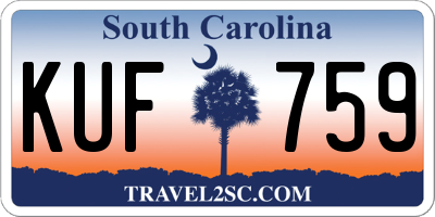 SC license plate KUF759