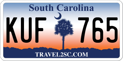 SC license plate KUF765