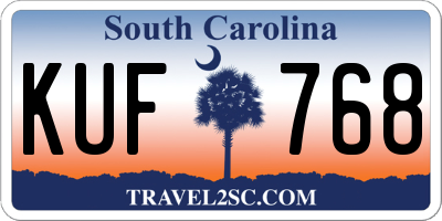 SC license plate KUF768