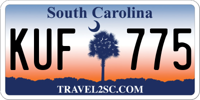 SC license plate KUF775