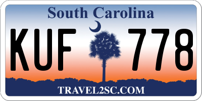 SC license plate KUF778