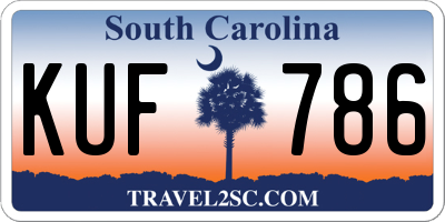 SC license plate KUF786