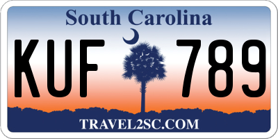 SC license plate KUF789