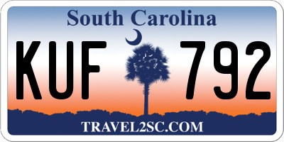 SC license plate KUF792