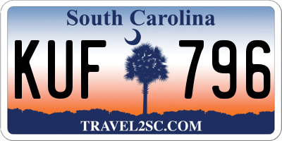 SC license plate KUF796