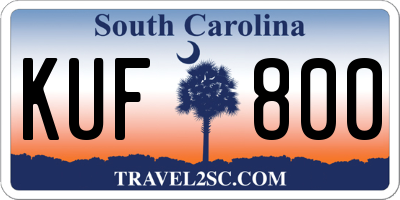 SC license plate KUF800