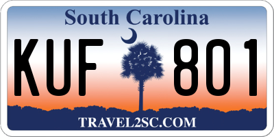 SC license plate KUF801