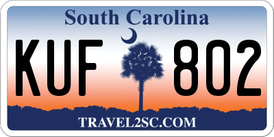 SC license plate KUF802