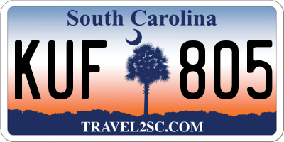 SC license plate KUF805