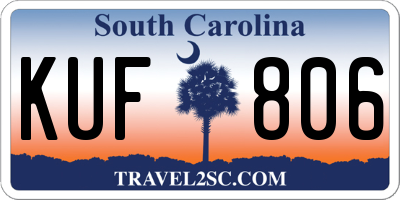 SC license plate KUF806