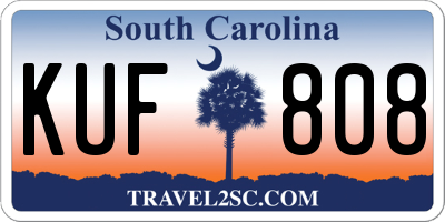 SC license plate KUF808