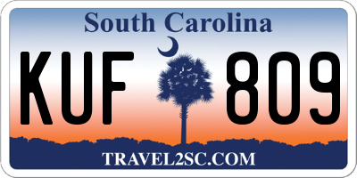 SC license plate KUF809