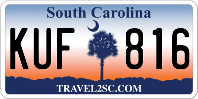 SC license plate KUF816