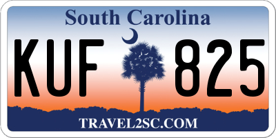 SC license plate KUF825