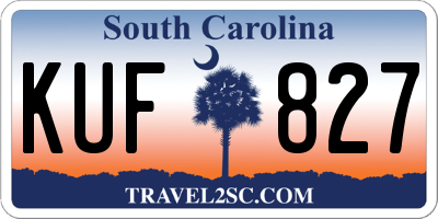 SC license plate KUF827