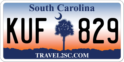 SC license plate KUF829