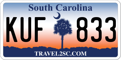 SC license plate KUF833